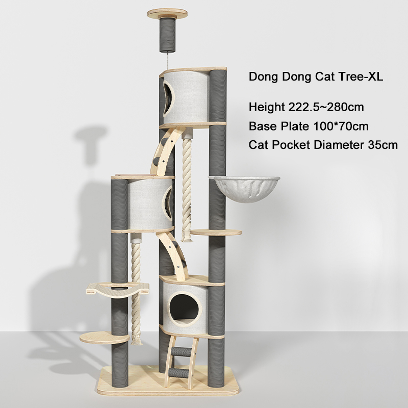 Torre Pavimento al soffitto Talbero gatto in legno in legno massiccio interno Torre Pavimento al soffitto Talbero gatto in legno in legno massiccio interno