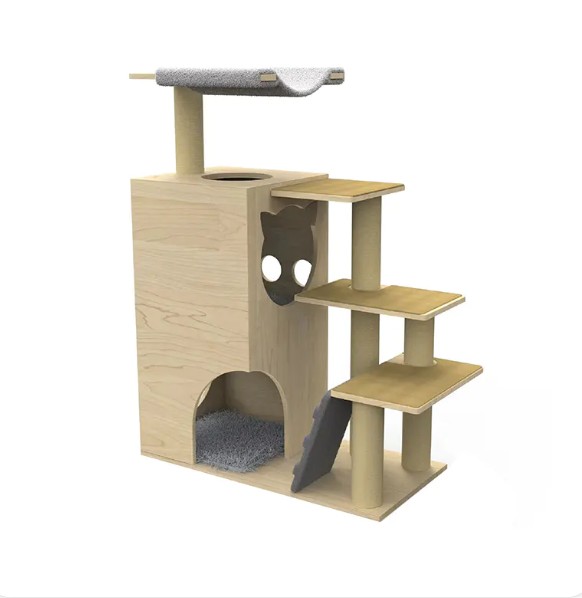 Perché scegliere i pali in legno e sisal ecologico come materiali principali del telaio di arrampicata con gatto con gatto a torre in legno?